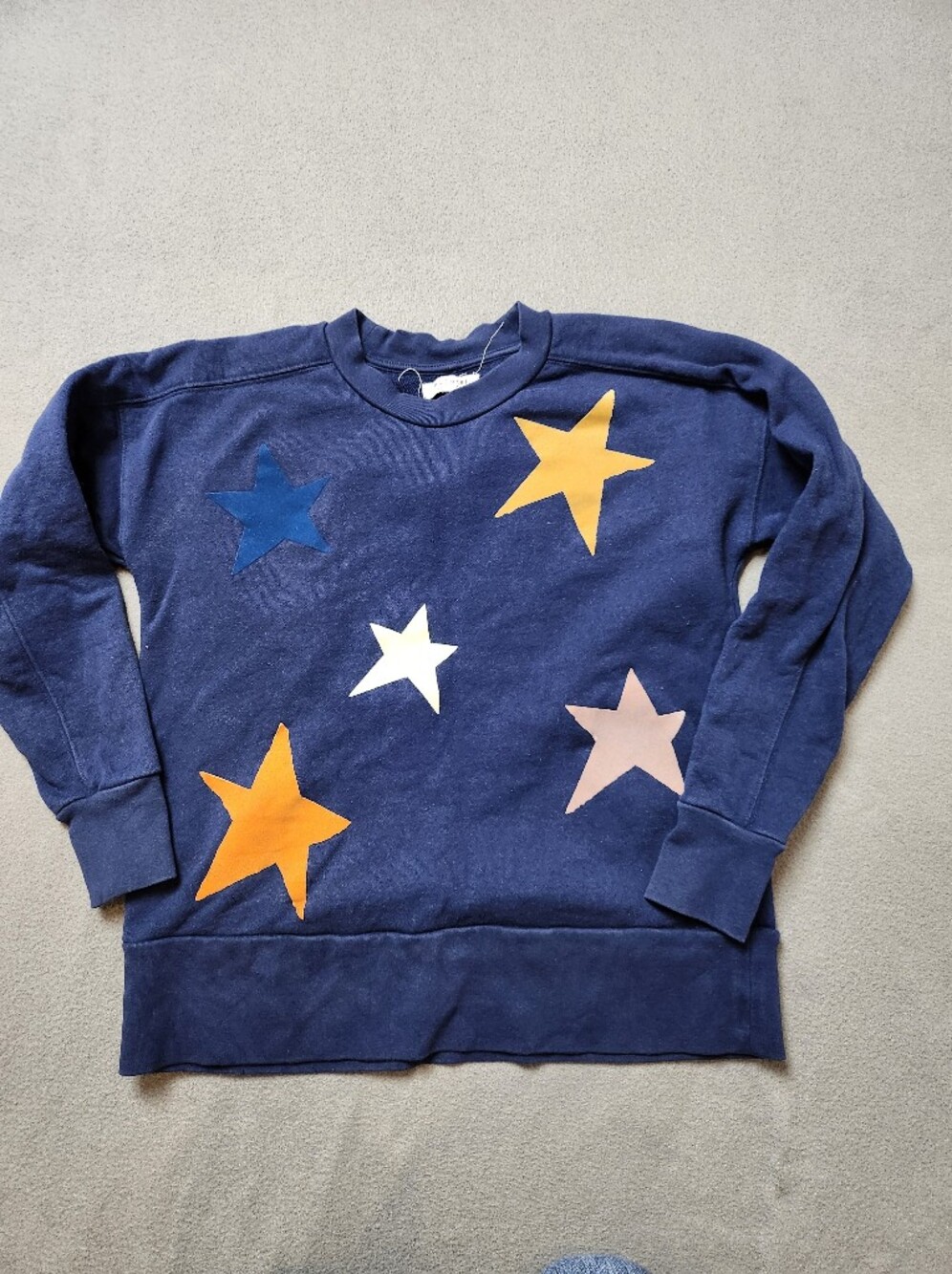Miles By Madewell Navy Blue Starry Crewneck Sweatshirt Size XXS